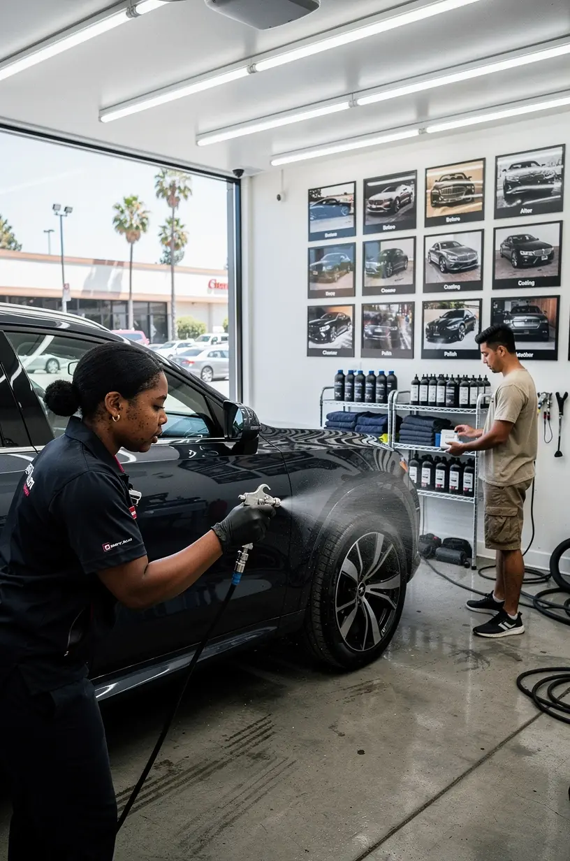 State-of-the-art diagnostic equipment used in a Los Angeles auto service complex for precise vehicle repair.
